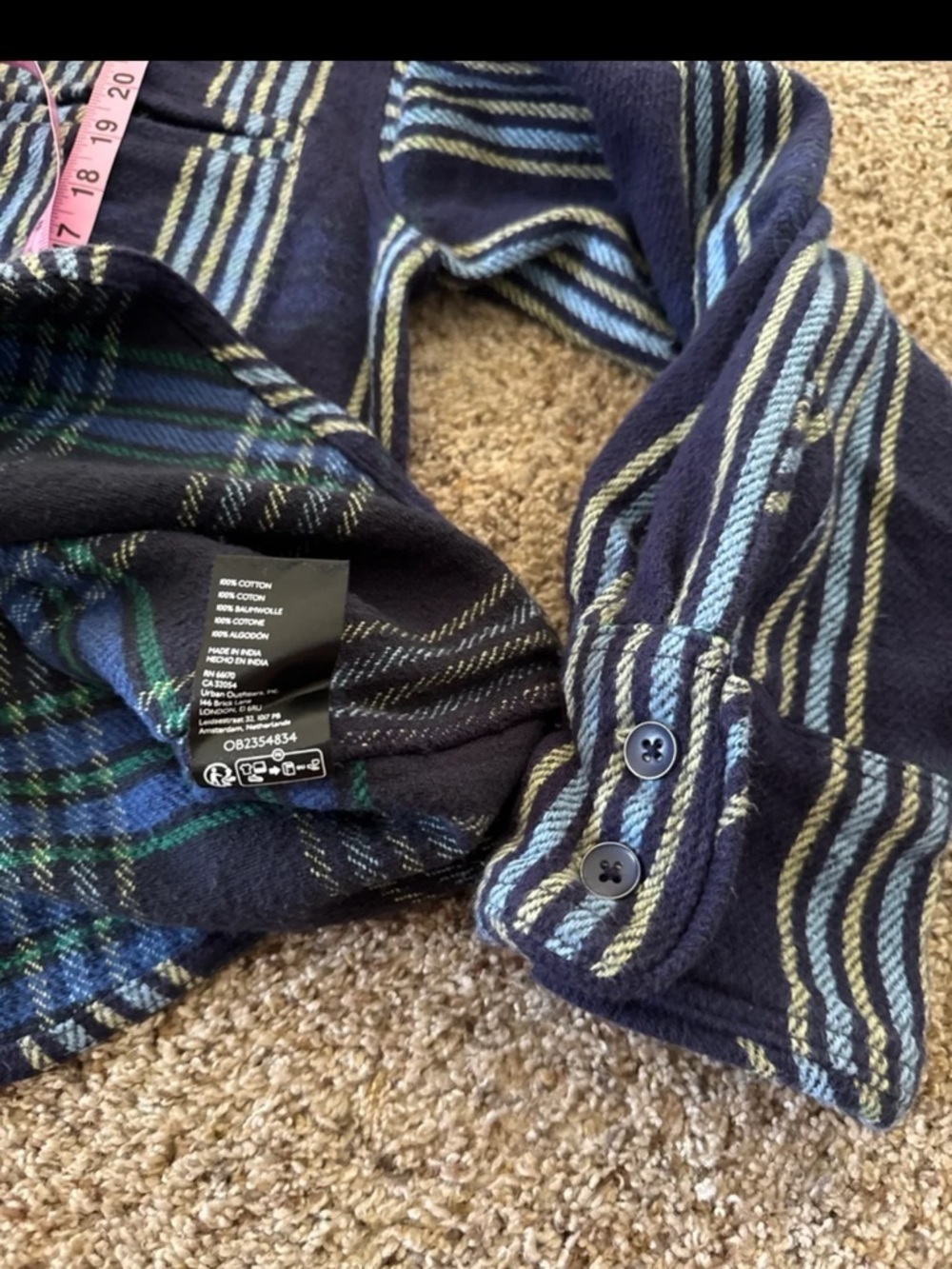 FREE PEOPLE We The Free Denim Dreaming Pullover in Blue Stripe oversized Small - Picture 11 of 12